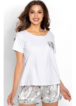 Krótka piżama damska Happiness, Kolor biało-szary, Rozmiar S, Momenti per me ze sklepu Intymna w kategorii Piżamy damskie - zdjęcie 187918371