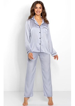 Satynowa piżama damska rozpinana Classic Look Silver, Kolor srebrny, Rozmiar M, Momenti per me ze sklepu Intymna w kategorii Piżamy damskie - zdjęcie 187918392