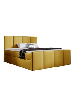 Musztardowe łóżko welurowe 5 rozmiarów N4-T85 ze sklepu Edinos.pl w kategorii Łóżka i materace - zdjęcie 187918524
