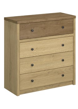 Loftowa komoda z 4 szufladami dąb cremona + dąb lefkas E4-G85 ze sklepu Edinos.pl w kategorii Komody - zdjęcie 187918623