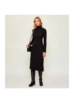 Tommy Hilfiger Sukienka RIB ROLL-NK | z dodatkiem jedwabiu ze sklepu Gomez Fashion Store w kategorii Sukienki - zdjęcie 187918651