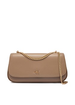 Torebka Calvin Klein Ck Convertible Chain Small Bag LV04F3172G Beżowy ze sklepu eobuwie.pl w kategorii Kopertówki - zdjęcie 187919261
