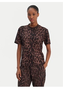 adidas T-Shirt Seasonal Essentials Leopard Print JZ0200 Brązowy Regular Fit ze sklepu MODIVO w kategorii Bluzki damskie - zdjęcie 187919332