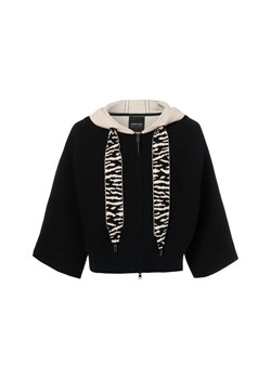 Marc Cain Kardigan damski Kobiety Sztuczne włókno czarny jednolity ze sklepu vangraaf w kategorii Swetry damskie - zdjęcie 187919530