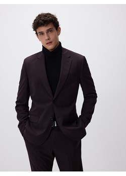 Reserved - Marynarka slim fit z domieszką wiskozy - mahoniowy ze sklepu Reserved w kategorii Marynarki męskie - zdjęcie 187919622