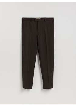 Reserved - Spodnie garniturowe z wełną - brązowy ze sklepu Reserved w kategorii Spodnie męskie - zdjęcie 187919683