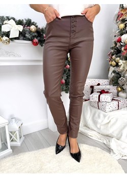 Czekoladowe Woskowane Spodnie ze sklepu ModnaKiecka.pl w kategorii Spodnie damskie - zdjęcie 187920081