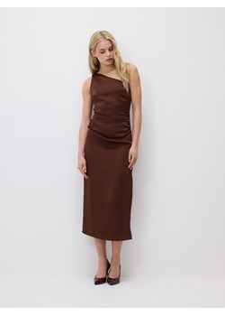 Reserved - Sukienka z ozdobnym marszczeniem - brązowy ze sklepu Reserved w kategorii Sukienki - zdjęcie 187922481