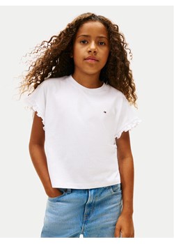 Tommy Hilfiger T-Shirt KG0KG08970 D Biały Regular Fit ze sklepu MODIVO w kategorii Bluzki dziewczęce - zdjęcie 187922941