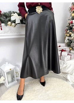 Czarna Rozkloszowana Spódnica z Eko Skóry ze sklepu ModnaKiecka.pl w kategorii Spódnice - zdjęcie 187924770