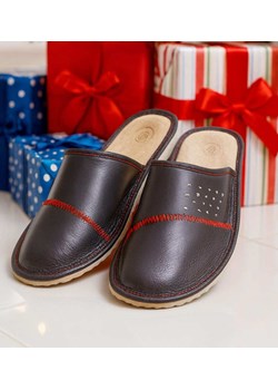 Profilowane szare kapcie męskie /G9-1 7930 S196/ ze sklepu Pantofelek24.pl w kategorii Kapcie męskie - zdjęcie 187926822