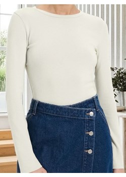 Sinsay - Body z długimi rękawami - kremowy ze sklepu Sinsay w kategorii Bluzki damskie - zdjęcie 187927061