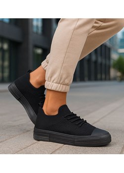 Czarne elastyczne trampki damskie /J5-1 184892 W6/ ze sklepu Pantofelek24.pl w kategorii Trampki damskie - zdjęcie 187927141