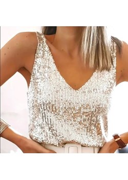 Cekinowy damski top - Złoty S ze sklepu Intimica.pl w kategorii Bluzki damskie - zdjęcie 187927312