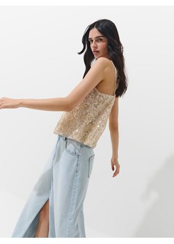 Mohito - Top z cekinami - złoty ze sklepu Mohito w kategorii Bluzki damskie - zdjęcie 187927683