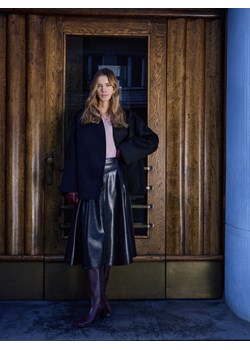 Reserved - Spódnica z imitacji skóry z paskiem - czarny ze sklepu Reserved w kategorii Spódnice - zdjęcie 187927793