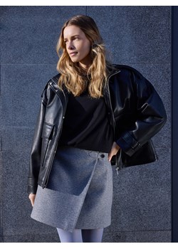 Reserved - Spódnica mini z zakładką - ciemnoszary ze sklepu Reserved w kategorii Spódnice - zdjęcie 187928380