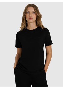 Damski t-shirt basic 4F 4FWAW25TTSHF297 - czarny ze sklepu Sportstylestory.com w kategorii Bluzki damskie - zdjęcie 187930812