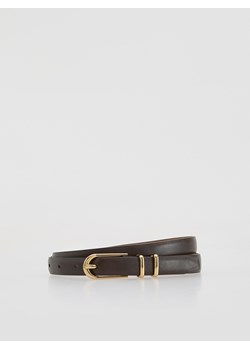 Reserved - Pasek z łączonych materiałów - ciemnobrązowy ze sklepu Reserved w kategorii Paski damskie - zdjęcie 187931000