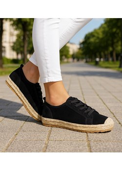 Czarne półbuty espadryle na platformie /H2 17204 G185/ ze sklepu Pantofelek24.pl w kategorii Espadryle damskie - zdjęcie 187931342