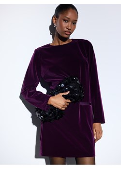 Mohito - Welurowa bordowa sukienka mini - kasztanowy ze sklepu Mohito w kategorii Sukienki - zdjęcie 187932203