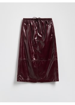 Reserved - Spódnica z imitacji skóry - bordowy ze sklepu Reserved w kategorii Spódnice - zdjęcie 187932641