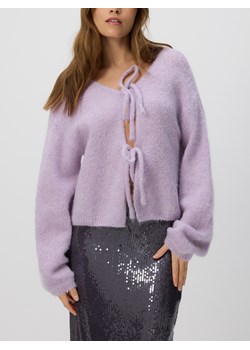 Reserved - Kardigan z wełną alpaki - lawendowy ze sklepu Reserved w kategorii Swetry damskie - zdjęcie 187932781