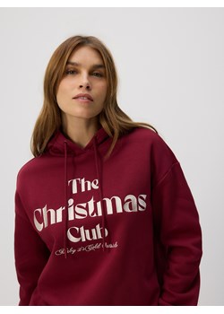 Reserved - Bluza ze świątecznym napisem - bordowy ze sklepu Reserved w kategorii Bluzy damskie - zdjęcie 187932794