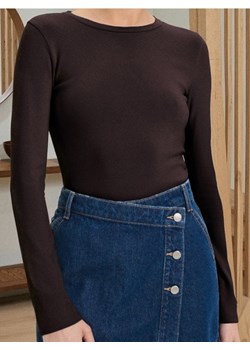 Sinsay - Body z długimi rękawami - brązowy ze sklepu Sinsay w kategorii Body damskie - zdjęcie 187933091