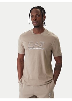 EA7 Emporio Armani T-Shirt 7M001307 AF10375 U6167 Beżowy Regular Fit ze sklepu MODIVO w kategorii T-shirty męskie - zdjęcie 187934134
