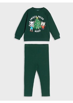 Sinsay - Świąteczny zestaw dresowy bluza i spodnie Kicia Kocia - zielony ze sklepu Sinsay w kategorii Komplety niemowlęce - zdjęcie 187937632