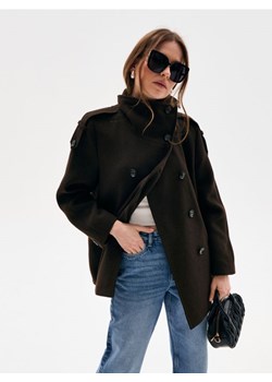 Sinsay - Kurtka z ozdobnymi guzikami - brązowy ze sklepu Sinsay w kategorii Futra damskie - zdjęcie 187937652