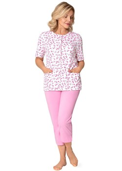 Bawełniana piżama damska rozpinana Maria I 200 34, Kolor biało-różowy, Rozmiar 2XL, MARTEL ze sklepu Primodo w kategorii Piżamy damskie - zdjęcie 187938753