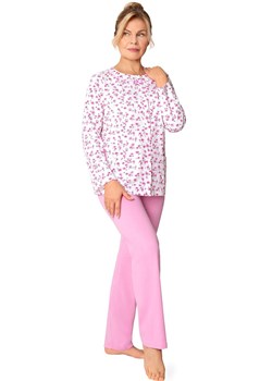 Długa bawełniana piżama damska rozpinana Maria III 202 34, Kolor biało-różowy, Rozmiar 2XL, MARTEL ze sklepu Primodo w kategorii Piżamy damskie - zdjęcie 187938761