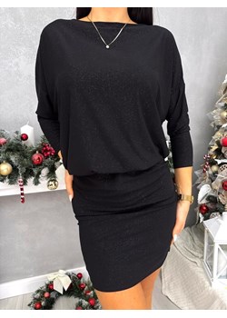 Czarna Połyskująca Sukienka ze sklepu ModnaKiecka.pl w kategorii Sukienki - zdjęcie 187939051