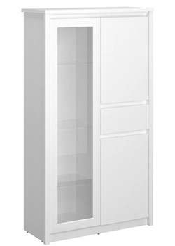 Biała niska witryna skandynawska do salonu i jadalni E1-R92 ze sklepu Edinos.pl w kategorii Regały i witryny - zdjęcie 187939192