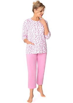 Bawełniana piżama damska 7/8 rozpinana Maria II 201 34, Kolor biało-różowy, Rozmiar 2XL, MARTEL ze sklepu Intymna w kategorii Piżamy damskie - zdjęcie 187939231