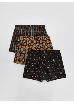 Reserved - Bokserki ze świątecznym wzorem 3 pack - beżowy ze sklepu Reserved w kategorii Majtki męskie - zdjęcie 187942412