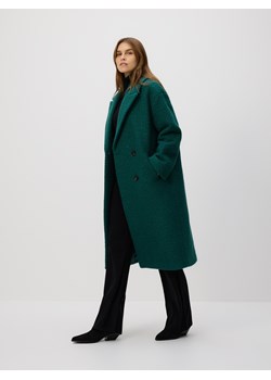 Reserved - Dwurzędowy płaszcz oversize - morski ze sklepu Reserved w kategorii Płaszcze damskie - zdjęcie 187942582