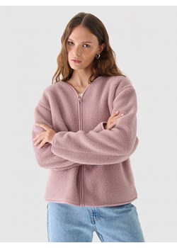 Damski polar sherpa rozpinany Outhorn OTHWAW24TJACF219  - różowy ze sklepu Sportstylestory.com w kategorii Bluzy damskie - zdjęcie 187943992