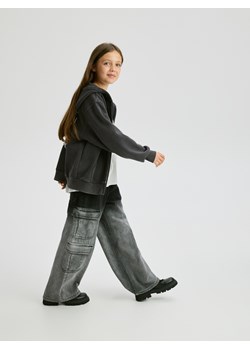 Reserved - Jeansy wide leg z efektem ombre - czarny ze sklepu Reserved w kategorii Spodnie dziewczęce - zdjęcie 187946690