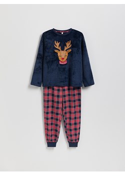 Reserved - Świąteczna piżama z reniferem - granatowy ze sklepu Reserved w kategorii Piżamy dziecięce - zdjęcie 187946703