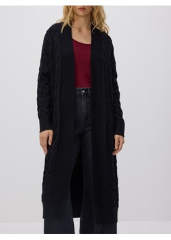 Reserved - Długi kardigan z wiskozą - czarny ze sklepu Reserved w kategorii Swetry damskie - zdjęcie 187947631