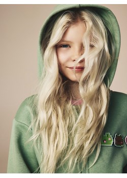 Reserved - Bluza z aplikacją Boffie & Poko - zielony ze sklepu Reserved w kategorii Bluzy dziewczęce - zdjęcie 187947661