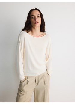 Reserved - Sweter z wiskozą - kremowy ze sklepu Reserved w kategorii Swetry damskie - zdjęcie 187947671
