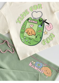 Reserved - Bawełniany t-shirt z nadrukiem Boffie & Poko - kremowy ze sklepu Reserved w kategorii T-shirty chłopięce - zdjęcie 187947774