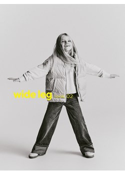 Reserved - Jeansy wide leg z podwiniętą nogawką - szary ze sklepu Reserved w kategorii Spodnie dziewczęce - zdjęcie 187947863