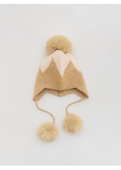 Reserved - Czapka z pomponem - beżowy ze sklepu Reserved w kategorii Czapki dziecięce - zdjęcie 187947903