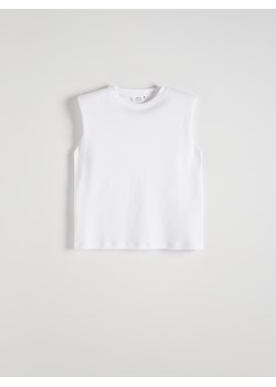 Reserved - T-shirt z poduszkami na ramionach - biały ze sklepu Reserved w kategorii Bluzki damskie - zdjęcie 187950264