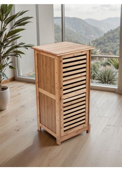 Sinsay - Szafka z drzwiczkami żaluzjowymi i trzema półkami - brązowy ze sklepu Sinsay w kategorii Stoliki i szafki nocne - zdjęcie 187950523